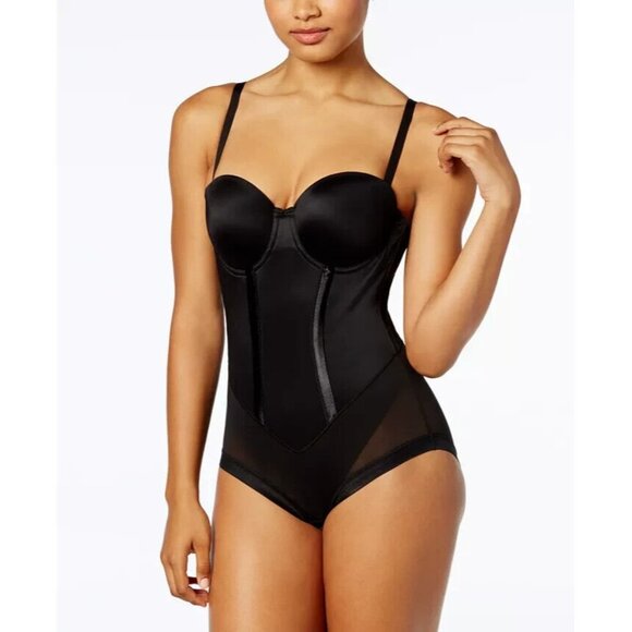 Maidenform‎ Flexees Black Easy Up Firm Control Wired Bodysuit, US 40DD - Picture 1 of 9